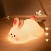 Ночник Kawaii Bunny, мягкий силиконовый ночник, портативный USB перезаряжаемый прикроватный светильник для маленьких детей