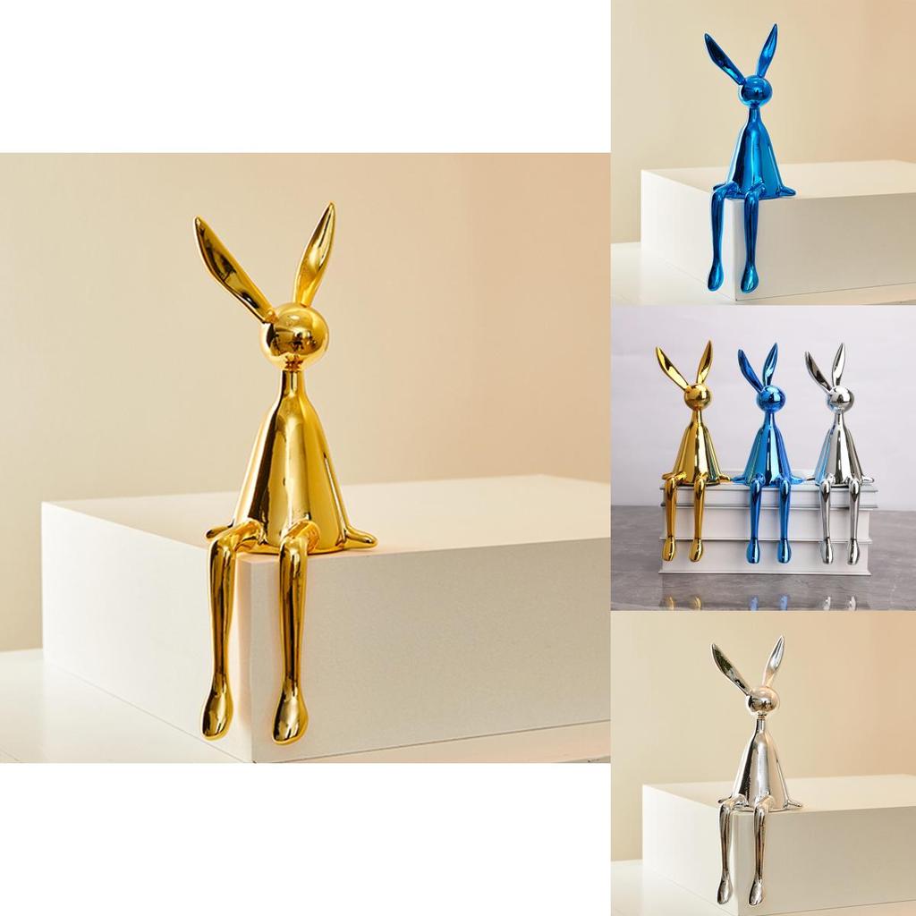 Современная минималистичная статуэтка кролика из гальванизированной смолы для домашнего декора