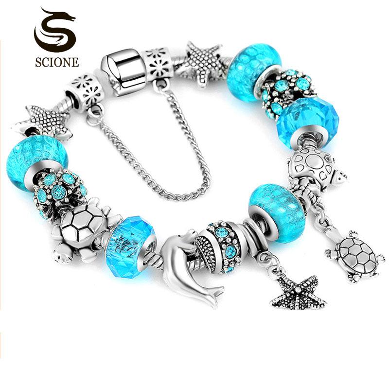 Marine Small Animal Fashion Crystal Bracelet Fashion Trend Ladies Alloy Beaded Rhinestone Bracelet
