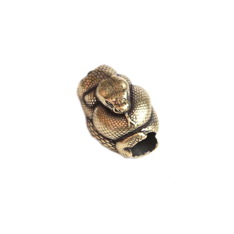 Бусины для ножа из латуни в виде змеи, сделай сам, EDC, для улицы, плетеные из паракорда, игрушка-антистресс, аксессуар EDC