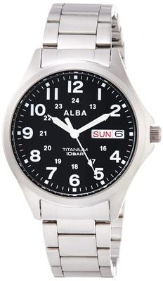 Alba Quartz Titanium Sporty Reinforced Waterproof для повседневной жизни с датой и днем недели AQPJ402 Silver [Seiko Watch] (10 АТМ) Мужской