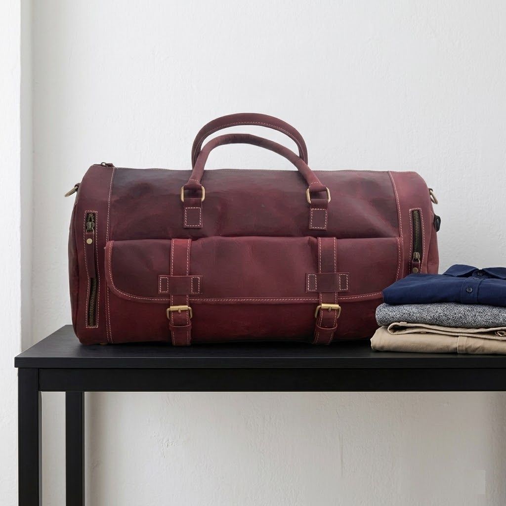 Дорожная спортивная сумка из натуральной кожи Багаж на выходные из кожи буйвола Спортивная сумка