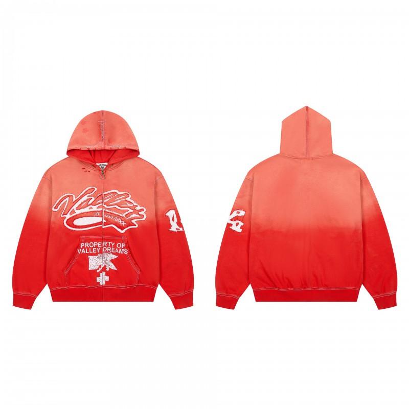 Mens Oversized Cotton Hooded Sweatshirt With Washed Vintage Print Streetwear Hip Hop Jacket