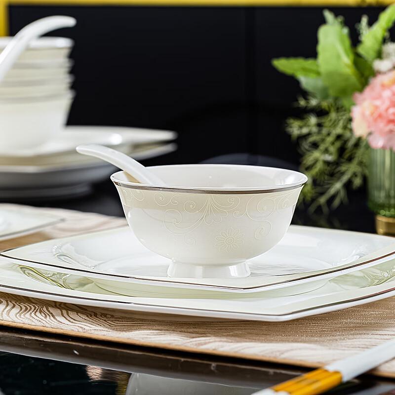 Haoya Jingdezhen 58-предметный набор легкой роскоши из керамики для ужина