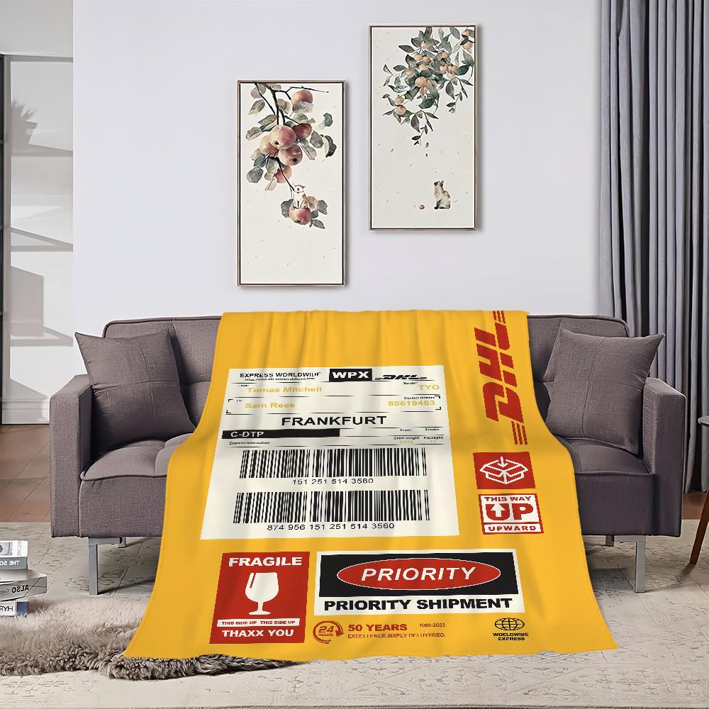 Модный логотип D-DHL-S Крутое одеяло Плюшевый коврик для сна на диване для гостиной Теплый офисный спальный комната День рождения Дом Путешествия Детские подарки