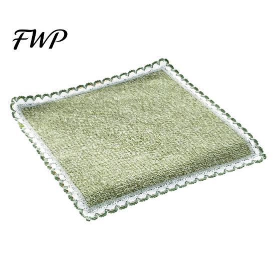 Retro Lace Trim Chair Mat Cotton Linen Pad with Ties, Striped Plaid Decorative Seat for Rattan Chairs Trim, Breathable Dining Office Summer