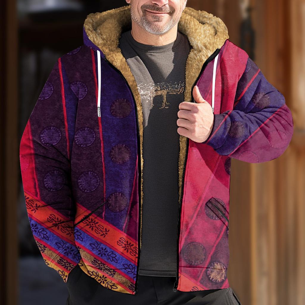 Мужская куртка с принтом в стиле ретро, мужская весенне-осенняя повседневная трендовая куртка на молнии с капюшоном