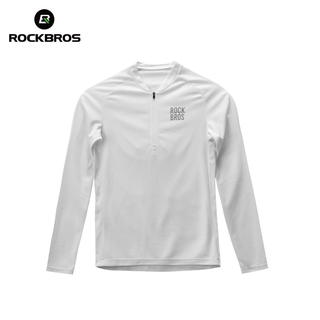 Велосипедная майка ROCKBROS, дышащая, отводящая пот, быстросохнущая, с полумолнией, длинным рукавом, легкая, с карманами