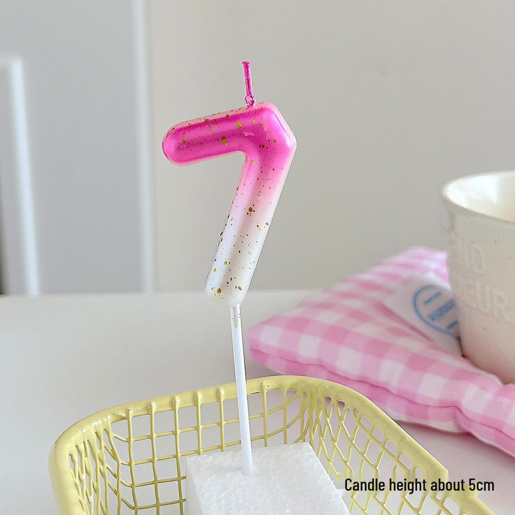 Cute Pink Bow Children's Birthday Candle Decoration for Cake