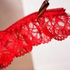 Женские стринги-стринги с декором из искусственного жемчуга, кружевная ткань, декор в виде розы, порнографические гофрированные стринги, сплошной цвет, для медового месяца