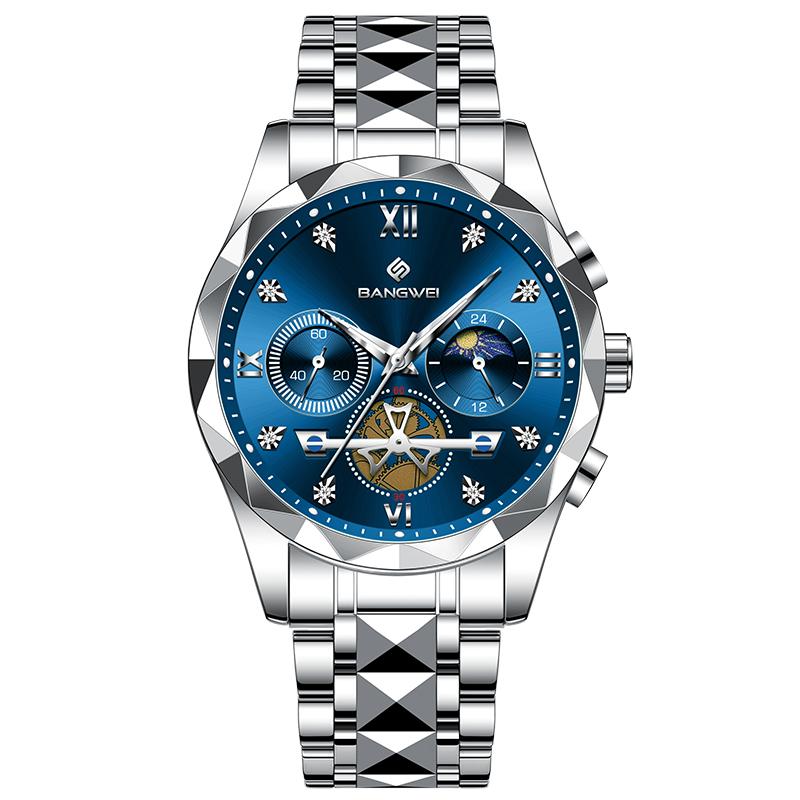 LIGE Top Luxury Watches Men BANGWEI Fashion Business Quartz Wristwatches Waterproof Luminous Steel Mens Watch Gifts Reloj
