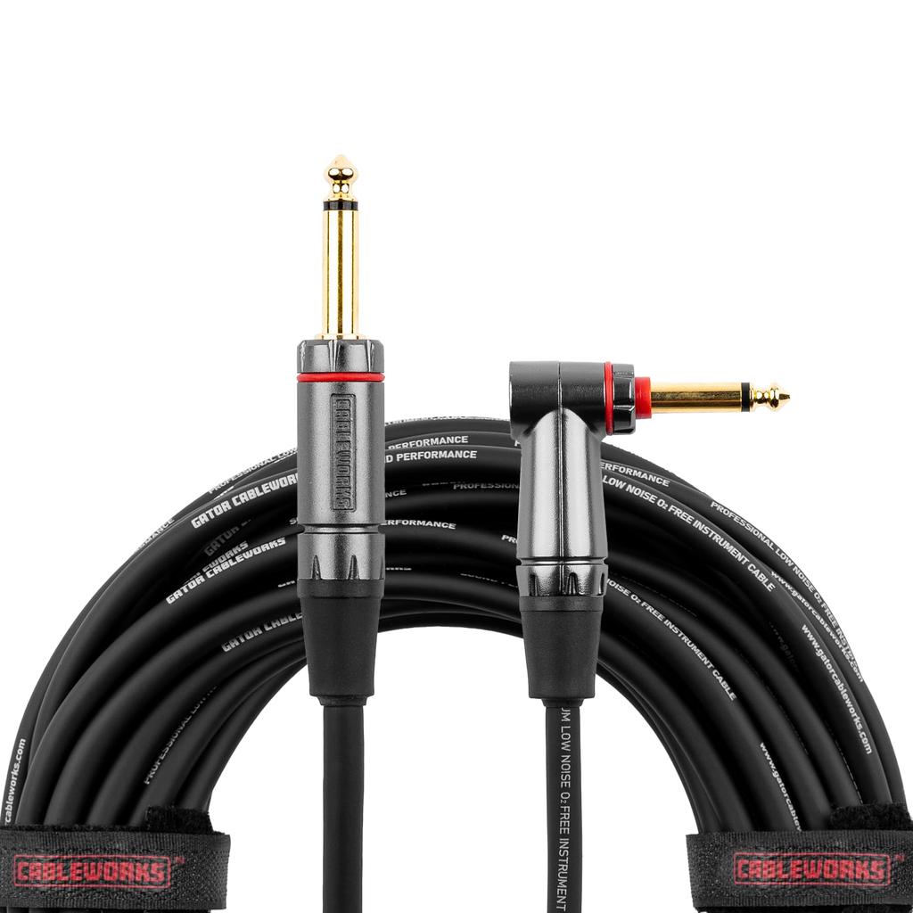 Cableworks by Gator Cases Headliner Series 30ft SL Musical Instrument Cable with Mute Switch (GCWH-INS-30RAQT)