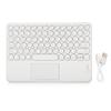 Wireless Bluetooth Keyboard Round Keycap Ergonomic Design Smart Touch Ultra Thin White 10in