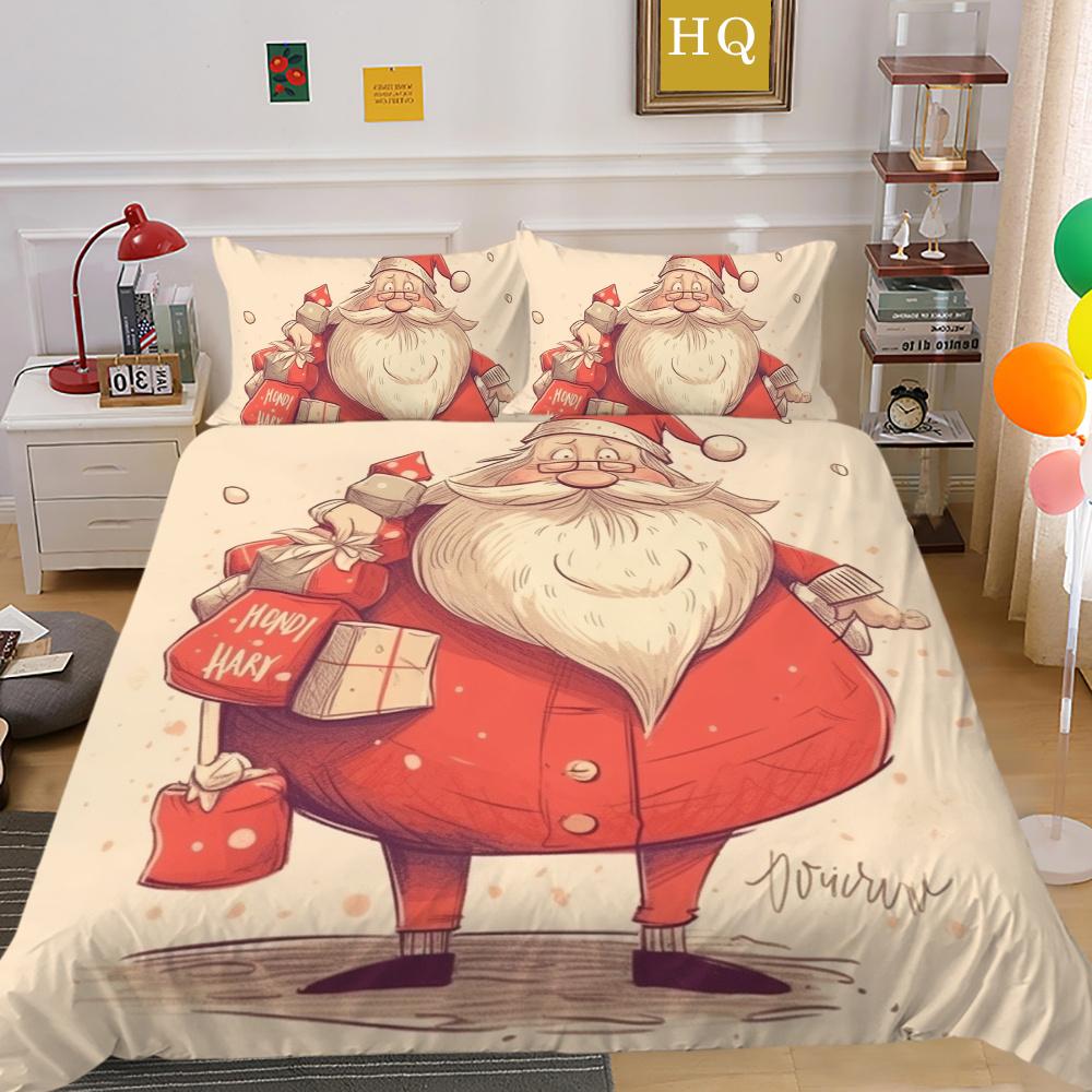 Комплект постельного белья из микрофибры с 3D рождественской печатью, полноразмерный комплект постельного белья из микрофибры, высококлассные милые покрывала