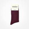 UNBDAY Women's 2-1 Gold Color Socks - Burgundy