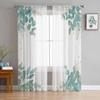 Pastoral Plants Flowers Tulle Curtains for Living Room Sheer Curtain for Bedroom Kitchen Blinds Voile Curtains
