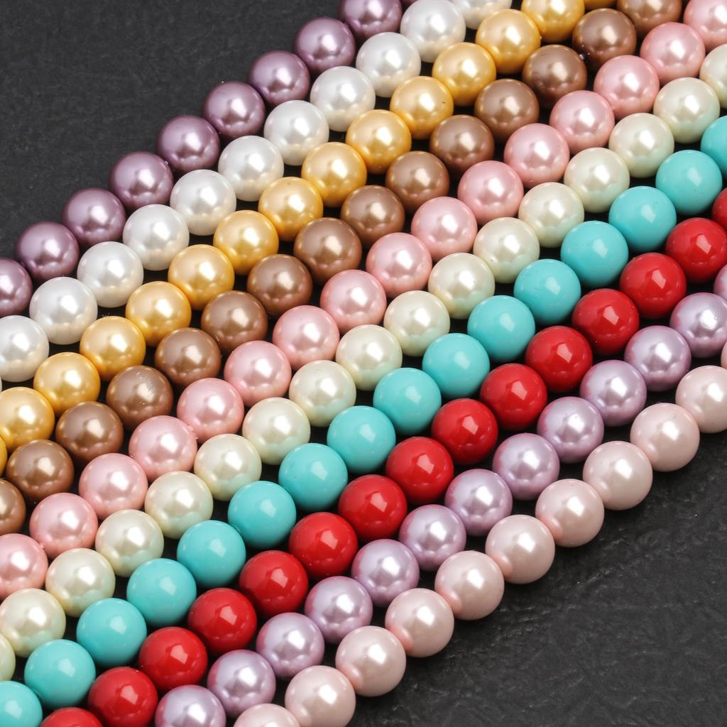 1 Strand/bag 4/6/8/10mm AA Imitation Pearls Multicolor Round Glass Loose Spacer Beads for Jewelry Making Supplies DIY Charms Bracelets 15‘’