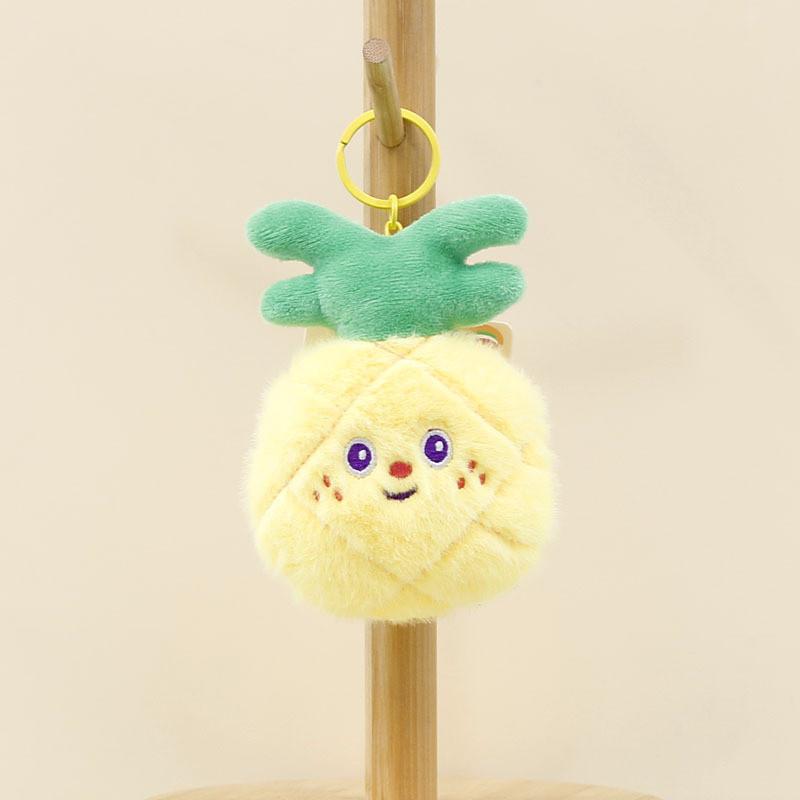 Adorable Cartoon Vegetable And Fruit Plush Keychain Cute Banana Durian Carrot Doll