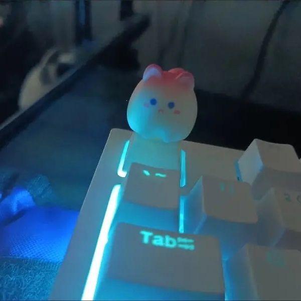Очаровательные Креативные 3D Колпачки Клавиш Кошка для Девочек - Розовый Мультяшный Дизайн Животного
