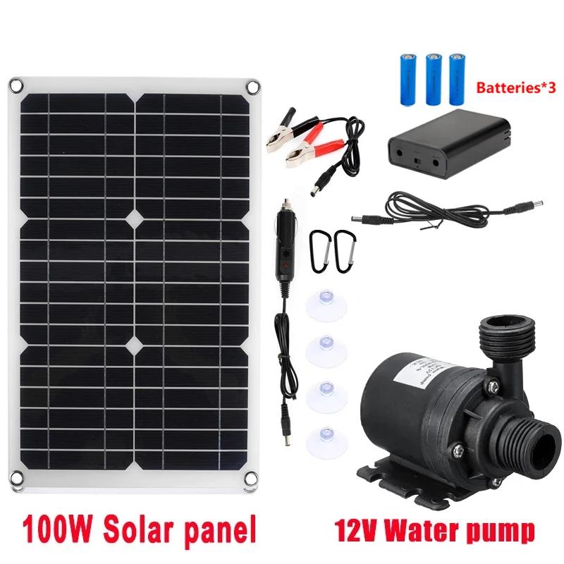100 Вт 800 л/ч бесщеточный солнечный водяной насос монокристаллический кремний низкий уровень шума непрерывная работа насосы для пруда садовый декор набор инструментов