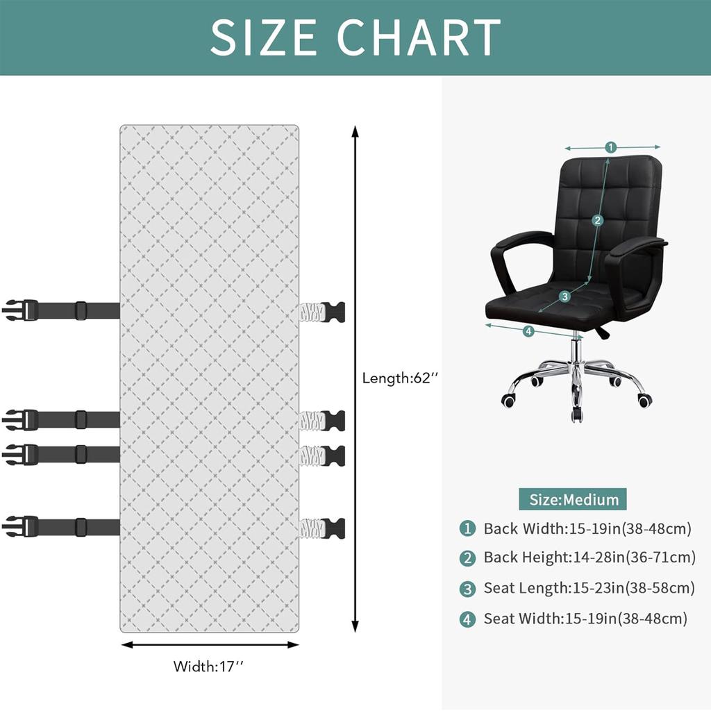 Двусторонний чехол на офисный стул, чехол на обеденный стул, мягкий чехол для настольного компьютера, противоскользящая пряжка для кресла или чехла на стул без подлокотников