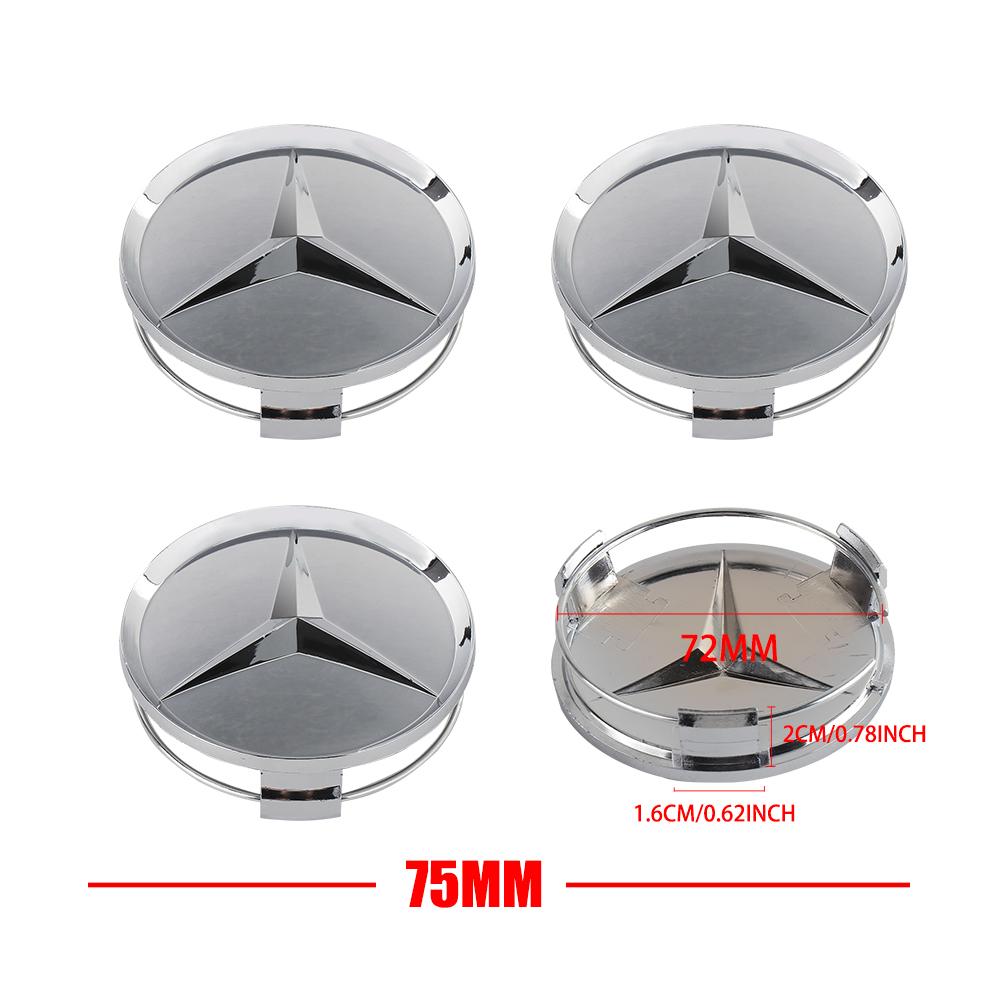 For Mercedes Benz 4pcs 75mm Car Wheel Center Hub Caps Auto Tire Hubcap Cover Accessories Mercedes Benz Class W447 W221 W204 W205 AMG A B Class GLK