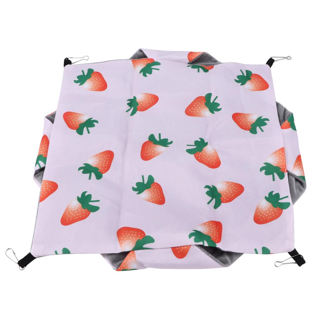 Pet Hamster Hanging Hammock Summer Double Sided Hammock Suitable for Parrots Rabbits Mice SquirrelsS Strawberry