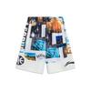 Li Ning X Mister Cartoon Collaboration Badfive Color Block Pattern Printed Straight Leg Sports Shorts Men Shorts Off-White AAPT045-5