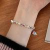 Korean Style S925 Sterling Silver Flower & Ice Cream Charm Bracelet for Women - Sweet Enamel Rainbow Beads Fashion Jewelry