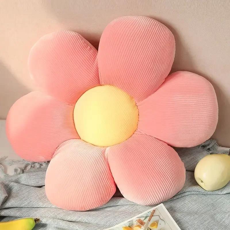 35cm Stuffed Six Petal Flower Cushion Girly Room Decor Sunflower Pillow Bay Window Pink Flower Sit Bedroom Seat Pillow