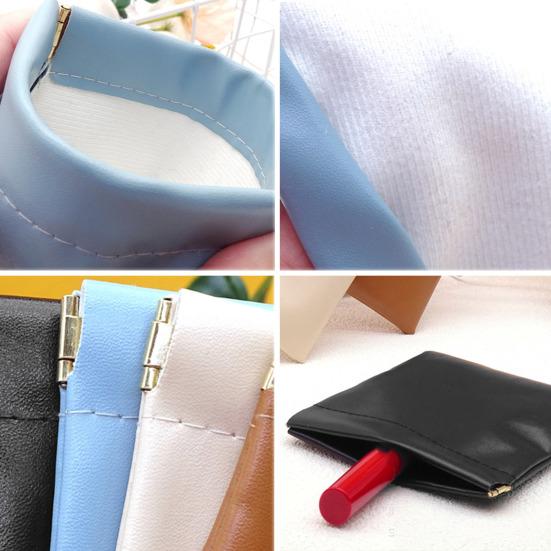 Coin Purse Portable Snap Closure Storage Pouch Earphone Bag Self-Closing Mini Cosmetic Bag for Jewelry Lipstick Coins