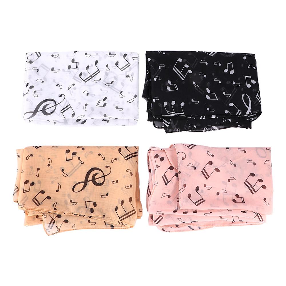Gift Accessory Sheet Women Neck Scarf Chiffon Silk Scarf Music Note Printed Scarf Muffler Shawl