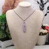 Women Necklace Natural Stone Hexagonal Pyramid Winding Pendant Necklace For Women Birthday Gift Chain 60 CM