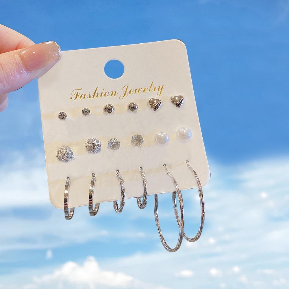 iF ME Модный комплект жемчужных серег, женские роскошные серьги-гвоздики с бабочкой и сердцем, золотые серьги-гвоздики из смолы, серьги-кольца, ювелирные аксессуары