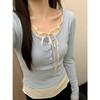 Autumn 2024 Women's Slim-Fit Two-Piece Long-Sleeve Chic Layered T-Shirt