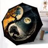 1pc Yin Yang Tree Automatic 3-Fold Umbrella Design, Cute Cartoon Pattern, Portable Outdoor Umbrella, Perfect, Holiday Gift for Disney fans.U100