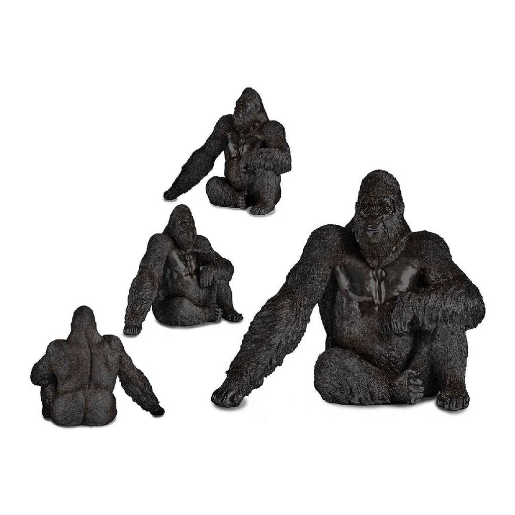 Decorative Figure Gorilla Black Resin (34x50x63cm)