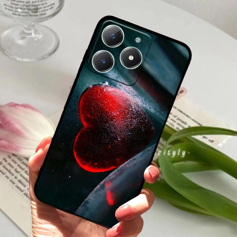 Чехол для Realme C61 RMX3939 Милый Мультяшный Мягкий Силиконовый TPU Задняя Крышка Телефона Для OPPO Realme C63 4G Ударопрочный Матовый Чехол Fundas