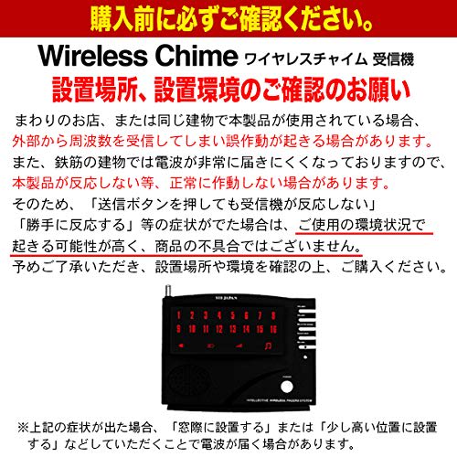 Wireless Chime Receiver WRC16 + 6 Black F008 Transmitters / ### Chime 16 / 6 Transmitters ###