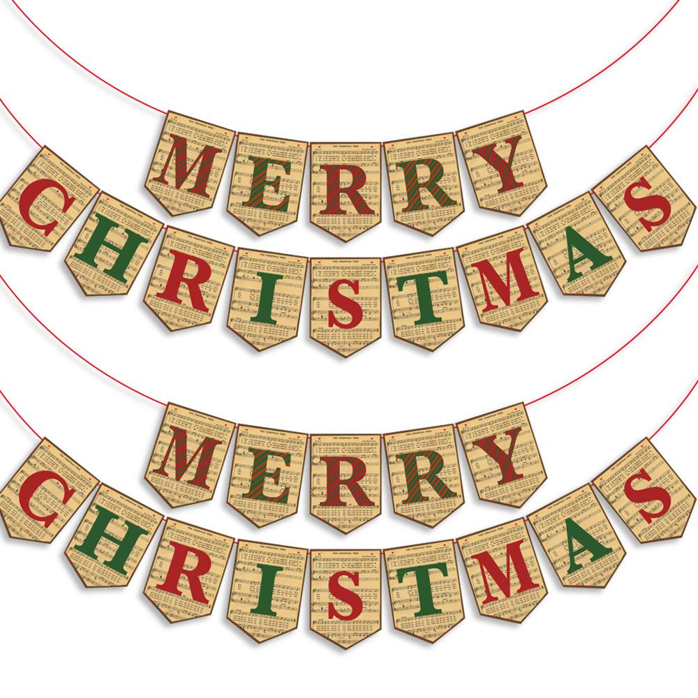 Рождественский бумажный баннер мультфильм Санта-Клаус снеговик рождественский подвесной орнамент баннер домашнее рождественское украшение флаг принадлежности новый год