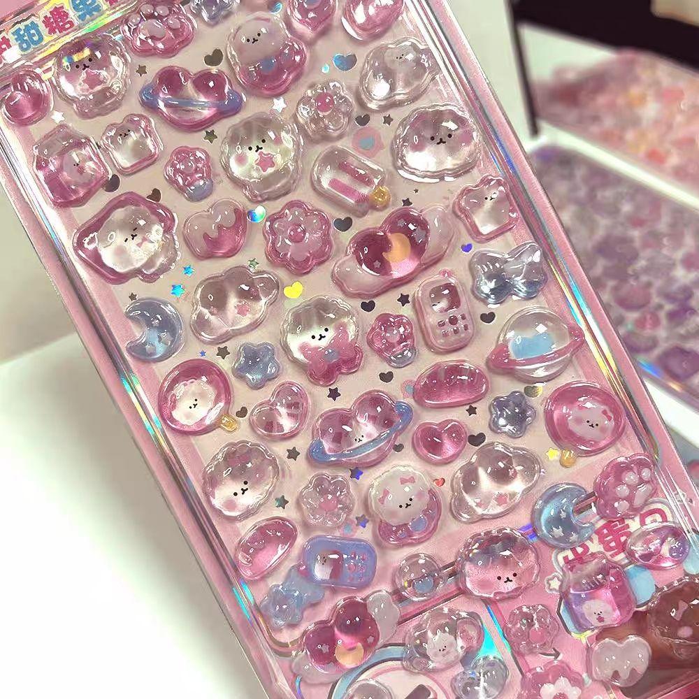 Kawaii 3D Relief Bonbon Drop Dessert and Food Series Sticker Cute DIY Laptop Water Bottle Phone Case Decorative Stickers