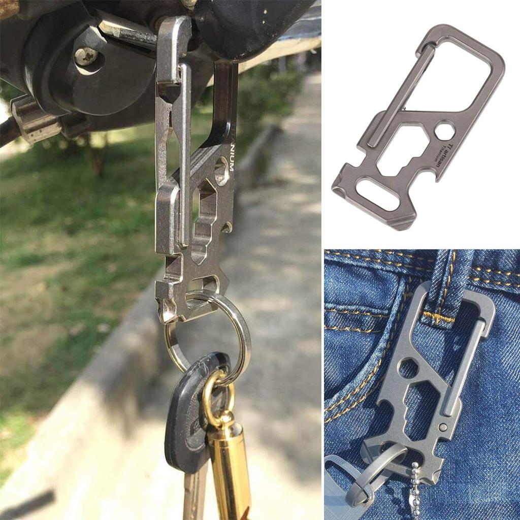 Мультитул Брелок Титановый Сплав Уличный Защита от Потери Открывалка для Бутылок Ключ для Велосипедных Спиц Подарок