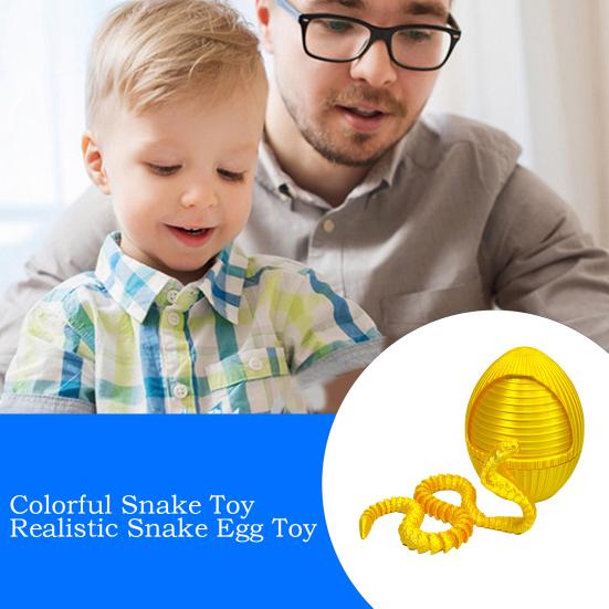 1 набор 3D-печатных фигурок в виде яйца змеи с подвижными суставами, игрушка-фиджет в виде вращающегося яйца змеи с шарнирной змеей внутри, украшение