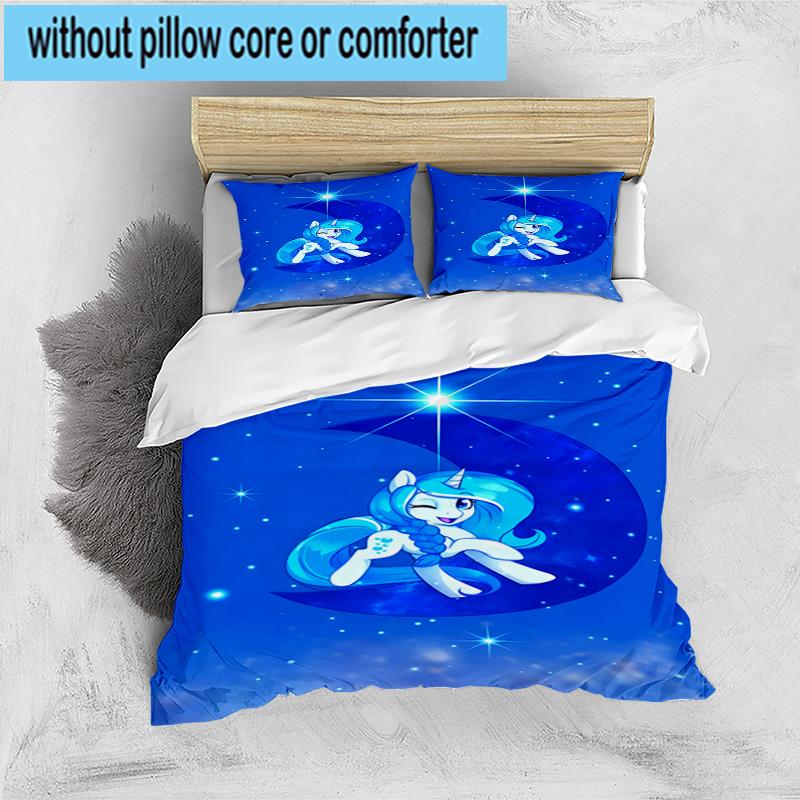 3PCS Twilight Sparkle's unicorn 3pcs Bedding,Including 3PCS Duvet Cover And 2pcs Pillowcases Perfect for Christmas,Ideal for Bedroom, Dormitory