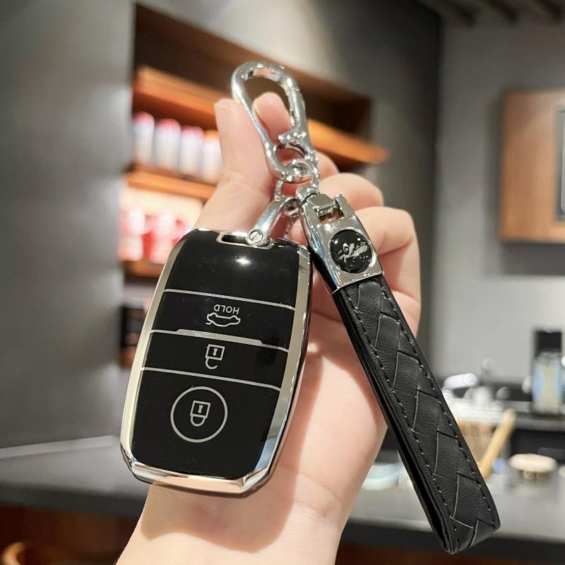 Key Fob Cover with Key Chain for Hyundai Kia Sorento Sportage Rio Carnival Picanto Ceed I20 I30 QL GT Car Accessories