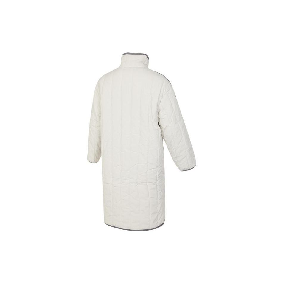 Adidas Повседневная спортивная полосатая хлопковая куртка средней длины Женская верхняя одежда белого цвета IL8952