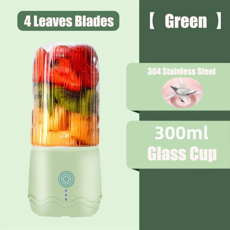 Мини-соковыжималка для фруктов 300 мл, одна кнопка, USB перезаряжаемая чашка для сока, студенческий спортивный портативный блендер