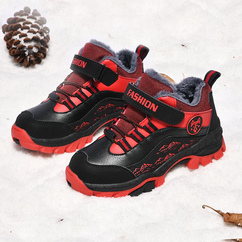 Осенне-зимние детские зимние ботинки с флисом, теплые, нескользящие, износостойкие, для детей, для занятий зимними видами спорта на открытом воздухе, для мальчиков