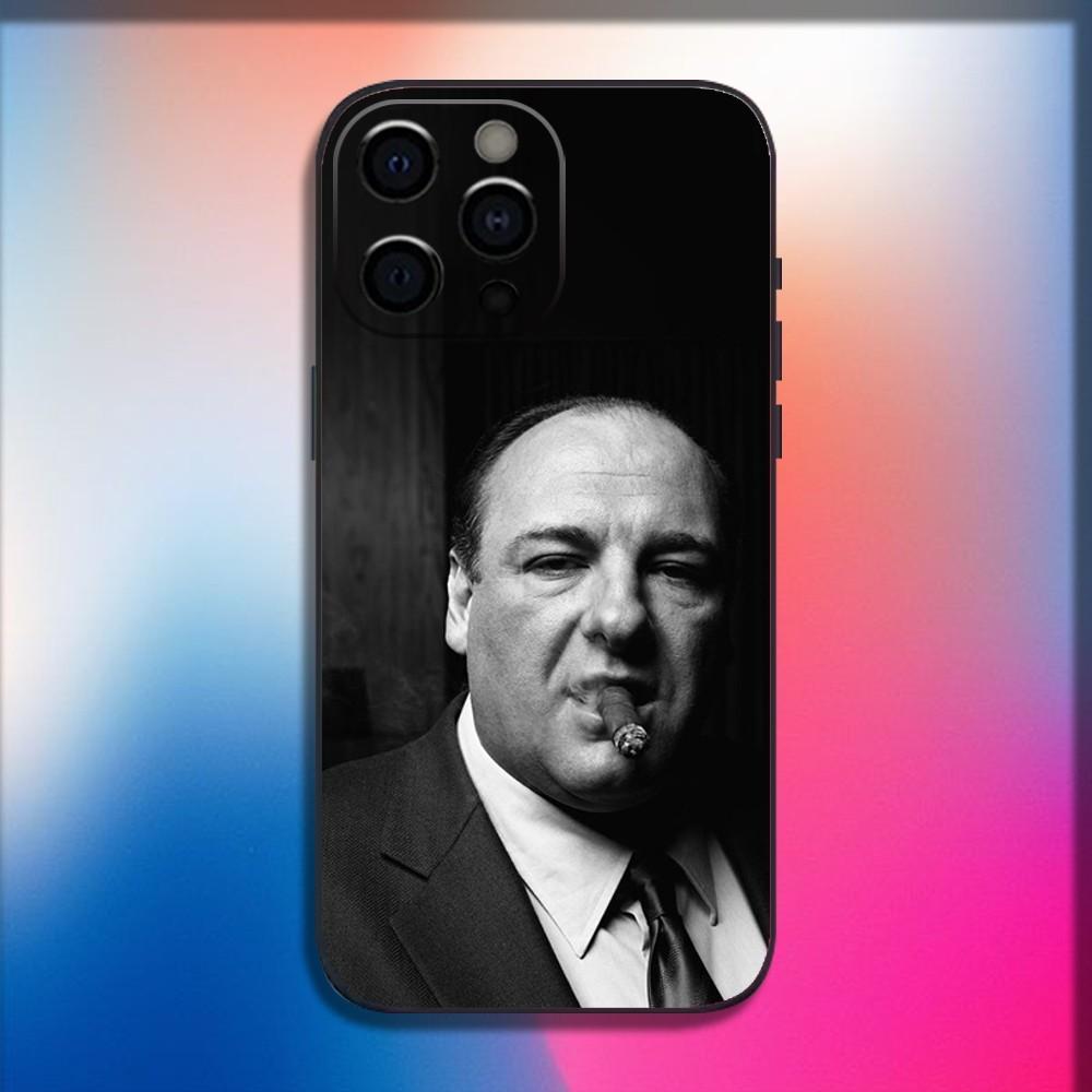Чехол для телефона-телевизора S-Sopranos для iPhone 16,15,14,13,12,11,Pro,X,XS,Max,XR,Plus,Mini Мягкий черный чехол
