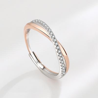 Кольца Trumium 925 Sterling Silver Bohemian Vintage X Cross Rose Gold для женщин и мужчин, свадебные украшения, парные кольца Mobius Anillos